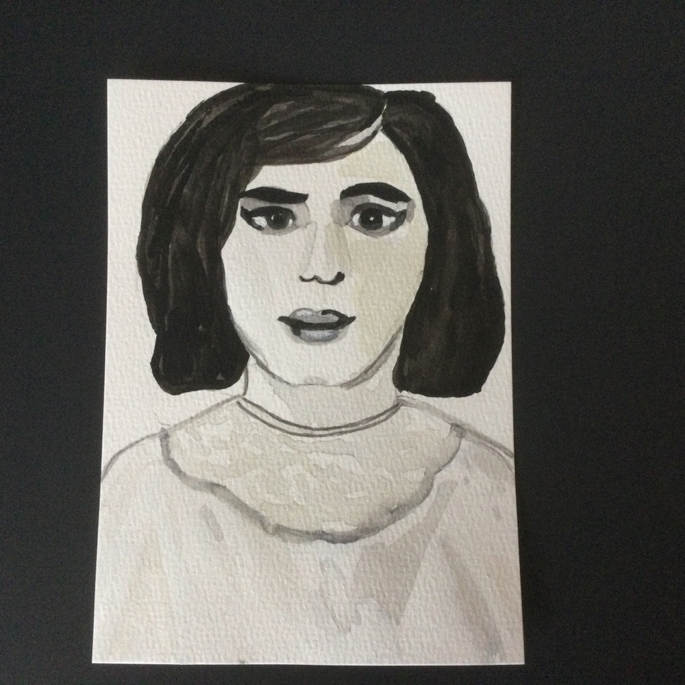 Watercolor Woman Black & White